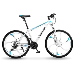 LLF Mountain Bike LLF Mountain Bike, 26 Inch Bikes, Double Disc Brake Lightweight Aluminum Alloy Frame, 6 Knife Wheel Variable Speed Bicycle Shock Absorption Road Bicycle(Size:24 speed, Color:Blue)