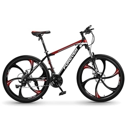 LLF Mountain Bike LLF Mountain Bike, 26 Inch Bikes, Double Disc Brake Lightweight Aluminum Alloy Frame, 6 Knife Wheel Variable Speed Bicycle Shock Absorption Road Bicycle(Size:27 speed, Color:Red)