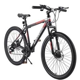 LOEBKE  LOEBKE 26 Inch Mountain Bike, 21 Speeds with Mechanical Disc Brakes, High-Carbon Steel Frame, Suspension MTB Bikes Mountain Bicycle for Adult & Teenager