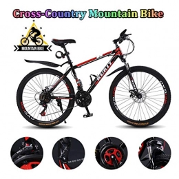 Logo Women Adult Mountain Bike 26 Inch Wheels Adjustable Seat Height High Carbon Steel Mountain Trail Bikes 21-Speed Bicycle Full Suspension MTB Dual Disc Brakes Bicycle