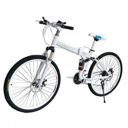 LQLD Mountain Bike LQLD Mountain Bicycle 26In Full Suspension Mountain Bike Safe And Durable Riding Is Easier And More Comfortable Suitable for Cycling Enthusiasts, Office Workers, White, 24 speed