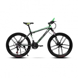 LRHD Mountain Bike LRHD Mountain Bike 21 Speed 24 / 26 Inch High-carbon Steel Frame Bicycle Fork Suspension 10 knives Transmission Damping Urban Track Bike Beach Bicycle MTB Bike Outdoor Cycling(Green) (Size : L)