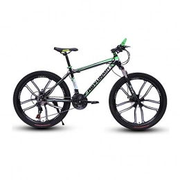 LRHD Bike LRHD Mountain Bike 24 / 26 Inch 10 Knives 21 Speed High-carbon Steel Frame Bicycle Fork Suspension Transmission Damping Urban Track Bike Off-road Racing MTB Bike Outdoor Cycling(Black and Green)
