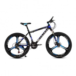 LRHD Mountain Bike LRHD Mountain Bikes, 21 Speed 3-Knife 24 / 26 Inch Men and Women High-carbon Steel Fat Tire Hardtail Urban Track Bike, Students Shift Double Shock Absorber Adjustable Seat, Black and Blue