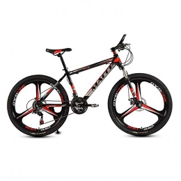 LRHD Bike LRHD Mountain Bikes, 21 Speed 3-Knife 24 / 26 Inch Men and Women High-carbon Steel Fat Tire Hardtail Urban Track Bike, Students Shift Double Shock Absorber Adjustable Seat, Black and Red