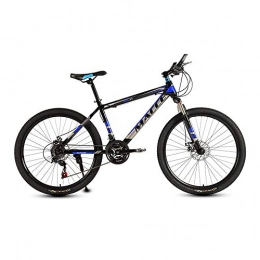 LRHD Mountain Bike LRHD Mountain Bikes, 21 Speed 3-Spoke 24 / 26 Inch Men and Women High-carbon Steel Fat Tire Hardtail Urban Track Bike, Mountain Bicycle with Front Suspension Adjustable Seat, Black and Grey