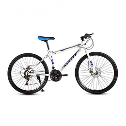 LRHD Bike LRHD Mountain Bikes, 21 Speed 3-Spoke 24 / 26 Inch Men and Women High-carbon Steel Fat Tire Hardtail Urban Track Bike, Mountain Bicycle with Front Suspension Adjustable Seat, White (Size : X-Large)