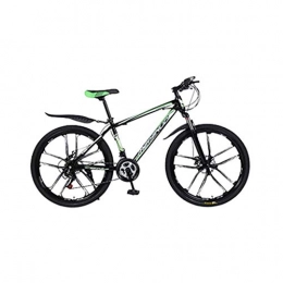 LUCKME Bike LUCKME Outroad Mountain Bike 26 Inch 21 Speed Adult Bicycle Bike Double Disc Brake Double Shock Absorption Aluminum Alloy Mountain Bike Carbon Steel (Green-A, 26 inch)