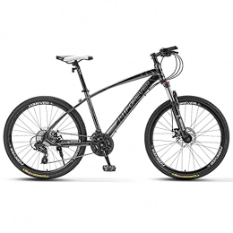 LZHi1 Mountain Bike LZHi1 26 Inch 27 Speed Mountain Bike With Lock-Out Suspension Fork, Adult Road Offroad City Bike, Carbon Steel Frame Urban Commuter City Bicycle With Double Disc Brake(Color:Black grey)