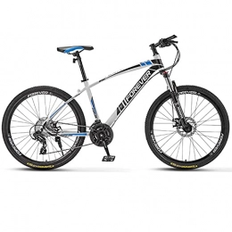 LZHi1 Mountain Bike LZHi1 26 Inch 27 Speed Mountain Bike With Lock-Out Suspension Fork, Adult Road Offroad City Bike, Carbon Steel Frame Urban Commuter City Bicycle With Double Disc Brake(Color:White blue)