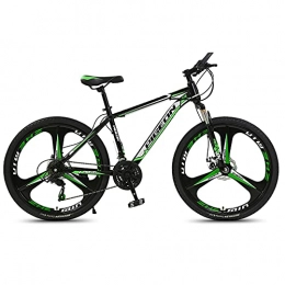 LZHi1 Mountain Bike LZHi1 26 Inch 27 Speed Suspension Fork Men Mountain Bike, Dual Disc Brake Mountan Bicycle With Soft Seat Saddle, High Carbon Steel City Commuter Road Bike(Color:Black green)