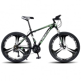 LZHi1 Mountain Bike LZHi1 26 Inch Adult Mountain Bike Commuter Bicycle, 30 Speed Mountan Trail Bicycle With Suspension Fork, High Carbon Steel Frame Dual Disc Brake City Road Bike(Color:Black green)