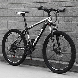 LZHi1 Mountain Bike LZHi1 26 Inch Adult Mountain Bike Commuter Bike, 30 Speed Mountain Trail Bicycle With Suspension Fork, Dual Disc Brakes Road Bike Urban Street Bicycle For Women And Men(Color:Black white)