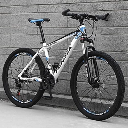 LZHi1 Mountain Bike LZHi1 26 Inch Adult Mountain Bike Commuter Bike, 30 Speed Mountain Trail Bicycle With Suspension Fork, Dual Disc Brakes Road Bike Urban Street Bicycle For Women And Men(Color:White blue)