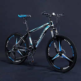 LZHi1 Mountain Bike LZHi1 26 Inch Commuter Bike Mountain Bike With Front Suspension Fork, 30 Speed Double Disc Brake Outroad Mountain Bicycle, Adjustable Seat Outdoor Bikes City Road Bikes(Color:Black blue)