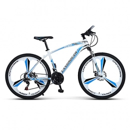 LZHi1 Bike LZHi1 26 Inch Double Disc Brake Mountain Bike, 27 Speed Lockable Suspension Fork Adult Mountain Trail Bikes, All Terrain Bicycle With Adjustable Seat(Color:White blue)