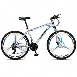LZHi1 Mountain Bike LZHi1 26 Inch Men Mountain Bike With Suspension Fork, 27 Speed Mountain Trail Bike With Dual Disc Brake, Urban Commuter City Bicycle With Adjustable Seat(Color:White blue)