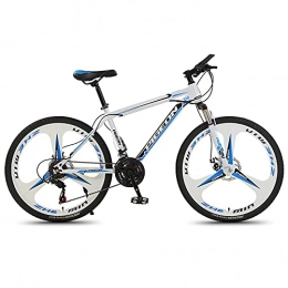 LZHi1 Mountain Bike LZHi1 26 Inch Mountain Bike 27 Speed Adult Bike For Men Women, High Carbon Steel Frame Mountan Bicycle With Suspension Fork, Urban Commuter City Bicycle With Dual Disc Brake(Color:White blue)
