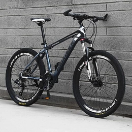 LZHi1 Bike LZHi1 26 Inch Mountain Bike For Adult And Youth, 27 Speed Double Disc Brake Suspension Mountain Bicycle, Carbon Steel Frame City Road Bikes For Men And Women(Color:Black grey)