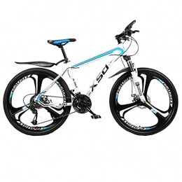 LZHi1 Bike LZHi1 26 Inch Mountain Bike For Men And Women, 27 Speed Double Disc Brake Adult Mountain Trail Bicycles, High Carbon Steel Frame Urban Commuter City Bikes(Color:White blue)
