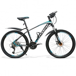 LZHi1 26 Inch Mountain Bike With Suspension Fork,27 Speed Dual Disc Brake Mountain Bicycle,Aluminum Alloy Frame Outdoor Bike Commuter Bike For Women And Men(Color:Black blue)