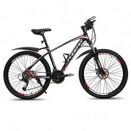 LZHi1 Mountain Bike LZHi1 26 Inch Mountain Bike With Suspension Fork, 27 Speed Dual Disc Brake Mountain Bicycle, Aluminum Alloy Frame Outdoor Bike Commuter Bike For Women And Men(Color:Black red)
