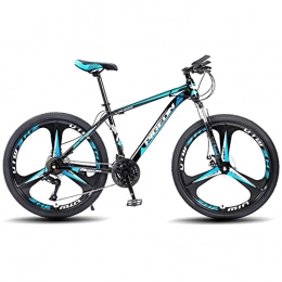 LZHi1 Bike LZHi1 26 Inch Mountain Bike With Suspension Fork, 30 Speed Dual Disc Brake Cycling Sports Mountain Bicycle, High Carbon Steel City Commuter Road Bike For Women And Men(Color:Black blue)