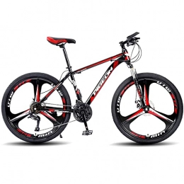 LZHi1 Mountain Bike LZHi1 26 Inch Mountain Bike With Suspension Fork, 30 Speed Dual Disc Brake Cycling Sports Mountain Bicycle, High Carbon Steel City Commuter Road Bike For Women And Men(Color:Black red)