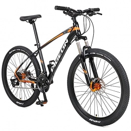 LZHi1 Mountain Bike LZHi1 27 Speed Men Mountain Bike With Suspension Fork, 26 Inch Mountain Trail Bicycle Outroad Bikes With Dual Disc Brakes, Aluminum Alloy Frame Urban Commuter City Bicycle(Color:Black orange)