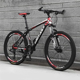 LZHi1 Mountain Bike LZHi1 Mountain Bike 26 Inch For Men And Women, 27 Speed Adult Mountain Trail Bikes With Dual Suspension And Disc Brakes, Carbon Steel Frame City Road Bikes(Color:Black red)