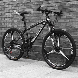 LZHi1 Mountain Bike LZHi1 Mountain Bike 26 Inch For Men And Women, 27 Speed Double Disc Brake Adult Mountain Bicycles, Adjustable Seat Carbon Steel City Road Bikes(Color:Black)