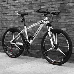 LZHi1 Mountain Bike LZHi1 Mountain Bike 26 Inch For Men And Women, 27 Speed Double Disc Brake Adult Mountain Bicycles, Adjustable Seat Carbon Steel City Road Bikes(Color:White)