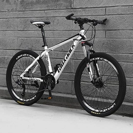 LZHi1 Mountain Bike LZHi1 Mountain Bike 26 Inch Wheels, 27 Speed Dual Suspension Disc Brakes Adult Trail Bicycle, Carbon Steel Frame City Road Bikes For Men And Women(Color:White black)
