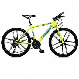LZHi1 Mountain Bike LZHi1 Mountain Bike 26 Inch Wheels, 30 Speed Dual Disc Brake Adult Mountain Trail Bicycles, Carbon Steel Frame City Road Bikes For Men And Women(Color:Yellow)