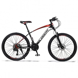 LZHi1 Mountain Bike LZHi1 Mountain Bike For Adult Women Men, 26 Inch 30 Speed Mountan Bicycle With Suspension Fork, High Carbon Steel Frame City Commuter Road Bike With Dual Disc Brake(Color:Black red)