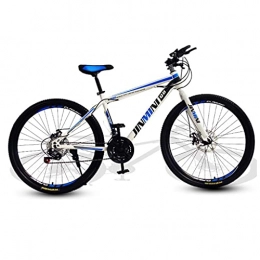 M-YN Bike M-YN 26 Inch Mountain Bike For Adult And Youth, 21 / 24 / 27 Speed Lightweight Mountain Bikes Dual Disc Brakes Suspension Fork Outroad Bike For Men Women(Size:27 Speed, Color:blue+white)