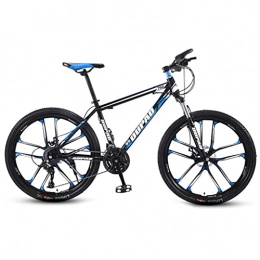 M-YN Bike M-YN 26Inch Adult Mountain Bike Steel Frame 21 / 24 / 27 Speed Bicycle Full Suspension Mountain Bicycle(Size:24speed, Color:black+blue)