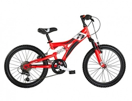 MBM Bike MBM Kid's Mountain Bike Indy, steel frame, full suspended, 6 or 18 speed, 3 sizes (Matt Neon Red, 20 inch H32 6 speed)