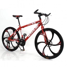 MBZL Bike MBZL Mountain Bikes - 26 Inch Steel Carbon Mountain Ravine Bike with Oneness wheel Dual Disc Brake Front Suspension 21 24 27 speeds (Color : Red, Size : 21 Speed)