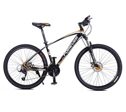 Minkui Mountain Bike Men and women outdoor cross-country mountain bike sports and leisure city commuter car 26 inch 27 speed front and rear double disc brakes-Black orange_26 inches