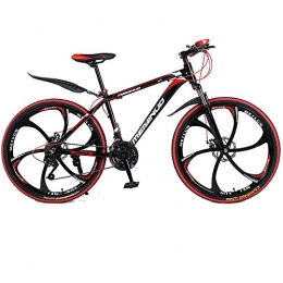 MKIU Mountain Bike Men's And Women's Mountain Bikes, 26-Inch Dual-Disc Brakes Shock-Absorbing And Variable-Speed Integrated Wheels, Suitable for Adults And Students, Red, 21 speed