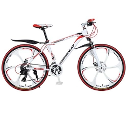MKIU Bike Men's And Women's Mountain Bikes, 26-Inch Dual-Disc Brakes Shock-Absorbing And Variable-Speed Integrated Wheels, Suitable for Adults And Students, White, 27 speed