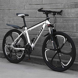 Jieer Bike Men's Mountain Bike 26 Inch, High-carbon Steel Hardtail Mountain Bike, Mountain Bicycle with Front Suspension Adjustable Seat, 27 Speed-White black_C