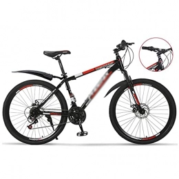 MENG Bike MENG 26 Wheels Mountain Bike Daul Disc Brakes 24 Speed Mens Bicycle Front Suspension MTB Suitable for Men and Women Cycling Enthusiasts / Red / 24 Speed