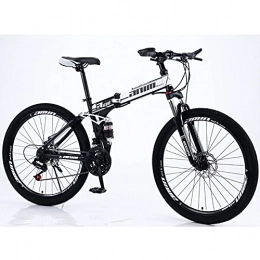 MENG Mountain Bike MENG Adult Mountain Bike, 26-Inch Wheels, Dual Disc Brake Bicycle BlackRed, High-Carbon Steel Frame Dual Full Suspension, Alloy Frame Bicycle for Boys, Girls, Men and Women Bicycle, a, 27Speed