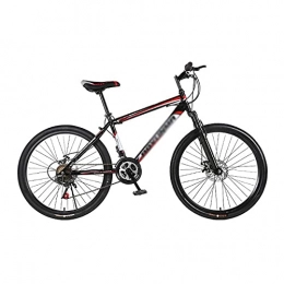 MENG Bike MENG Mountain Bike Carbon Steel Frame 26 inch Wheels 21 Speed Shifter Dual Disc Brakes Front Suspension Mens Bicycle(Color:Red) / Red