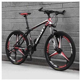 FMOPQ Bike Mens Mountain Bike 21 Speed Bicycle with 17Inch Frame 26Inch Wheels with Disc Brakes Red