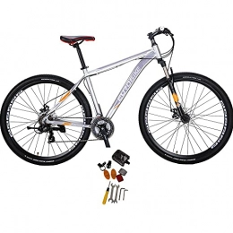EUROBIKE Bike Mens Mountain Bike 29 inch 3 Spoke wheel XL19 inch Frame Unisex Bicycle (silver1)