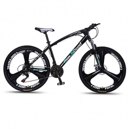 Mens Mountain Bike，Suspension High-Carbon Steel MTB Bicycle，21 Speeds Drivetrain，26-inch Wheel，Dual Disc Brake Non-Slip，for Adults Mountain Bike Bicycle，Multiple Col blue-24inch