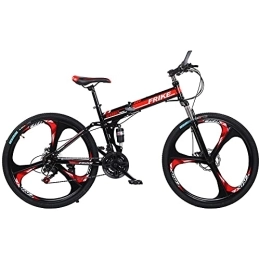 Metyoumeat Bike Metyoumeat GG Adult Mountain Bike, 26-Inch Wheels, Mens / Womens 17-Inch Alloy Frame, 7 Speed, Disc Brakes, Black Red